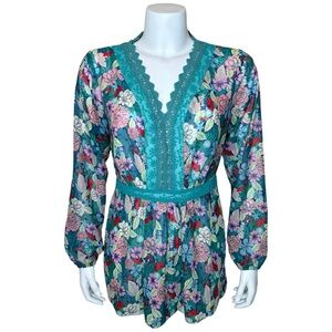 Matilda Jane Women’s Kookaburra Top Blouse M Boho Peasant Floral